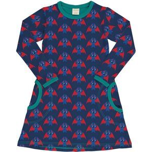 Maxomorra Halloween Bat Them Long Sleeve Dress Sz 110/116cm